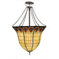 Meyda Lighting Nouveau 48" 12-Light Mahogany Bronze Fleur Inverted Pendant Light