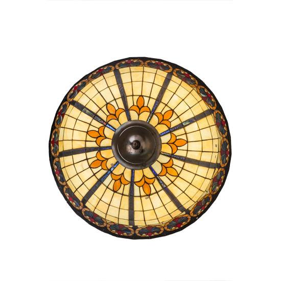 Meyda Lighting Nouveau 48" 12-Light Mahogany Bronze Fleur Inverted Pendant Light