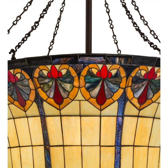 Meyda Lighting Nouveau 48" 12-Light Mahogany Bronze Fleur Inverted Pendant Light