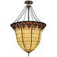 Meyda Lighting Nouveau 48" 12-Light Mahogany Bronze Fleur Inverted Pendant Light