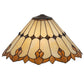 Meyda Lighting Nouveau Cone 20" Amber & Beige Stained Shade Glass