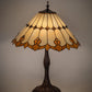 Meyda Lighting Nouveau Cone 29" 3-Light Mahogany Bronze Table Lamp With Amber & Beige Shade Glass