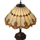 Meyda Lighting Nouveau Cone 29" 3-Light Mahogany Bronze Table Lamp With Amber & Beige Shade Glass