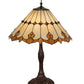 Meyda Lighting Nouveau Cone 29" 3-Light Mahogany Bronze Table Lamp With Amber & Beige Shade Glass