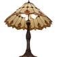 Meyda Lighting Nouveau Cone 29" 3-Light Mahogany Bronze Table Lamp With Amber & Beige Shade Glass