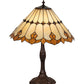 Meyda Lighting Nouveau Cone 29" 3-Light Mahogany Bronze Table Lamp With Amber & Beige Shade Glass