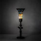 Meyda Lighting Nouveau Lady 15" Mahogany Bronze Accent Table Lamp With Multi-Colored Shade Glass