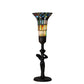 Meyda Lighting Nouveau Lady 15" Mahogany Bronze Accent Table Lamp With Multi-Colored Shade Glass