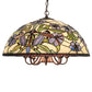 Meyda Lighting Nouveau Lily 22" 9-Light Mahogany Bronze Pendant Light With Multi-Colored Shade Glass