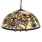 Meyda Lighting Nouveau Lily 22" 9-Light Mahogany Bronze Pendant Light With Multi-Colored Shade Glass