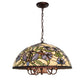 Meyda Lighting Nouveau Lily 22" 9-Light Mahogany Bronze Pendant Light With Multi-Colored Shade Glass