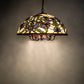 Meyda Lighting Nouveau Lily 22" 9-Light Mahogany Bronze Pendant Light With Multi-Colored Shade Glass