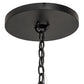 Meyda Lighting Noziroh Ring 42" 15-Light Textured Black Chandelier With Beige Botticino Idalight Shade