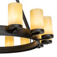 Meyda Lighting Noziroh Ring 42" 15-Light Textured Black Chandelier With Beige Botticino Idalight Shade