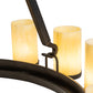 Meyda Lighting Noziroh Ring 42" 15-Light Textured Black Chandelier With Beige Botticino Idalight Shade