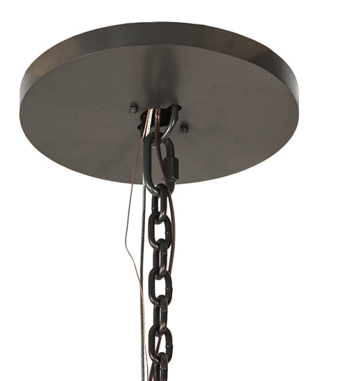 Meyda Lighting Noziroh Ring 48" 18-Light Timeless Bronze Chandelier With Whitestone Idalight Shade