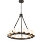 Meyda Lighting Noziroh Ring 48" 18-Light Timeless Bronze Chandelier With Whitestone Idalight Shade