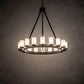 Meyda Lighting Noziroh Ring 48" 18-Light Timeless Bronze Chandelier With Whitestone Idalight Shade