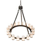 Meyda Lighting Noziroh Ring 48" 18-Light Timeless Bronze Chandelier With Whitestone Idalight Shade