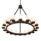 Meyda Lighting Noziroh Ring 48" 18-Light Timeless Bronze Chandelier With Whitestone Idalight Shade