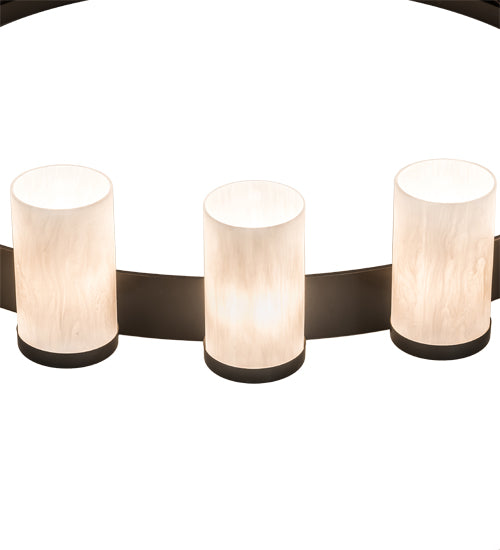 Meyda Lighting Noziroh Ring 48" 18-Light Timeless Bronze Chandelier With Whitestone Idalight Shade