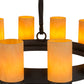 Meyda Lighting Noziroh Ring 48" 27-Light 2-Tier Textured Black Chandelier With Tawnyrock Idalight Shade Glass