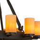 Meyda Lighting Noziroh Ring 48" 27-Light 2-Tier Textured Black Chandelier With Tawnyrock Idalight Shade Glass