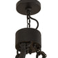 Meyda Lighting Noziroh Ring 48" 27-Light 2-Tier Textured Black Chandelier With Tawnyrock Idalight Shade Glass