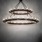 Meyda Lighting Noziroh Ring 72" 40-Light 2-Tier Dark Bronze Chandelier With Clear Seeded Shade Glass