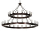 Meyda Lighting Noziroh Ring 72" 40-Light 2-Tier Dark Bronze Chandelier With Clear Seeded Shade Glass