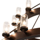 Meyda Lighting Noziroh Ring 72" 40-Light 2-Tier Dark Bronze Chandelier With Clear Seeded Shade Glass