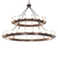 Meyda Lighting Noziroh Ring 72" 40-Light 2-Tier Dark Bronze Chandelier With Clear Seeded Shade Glass