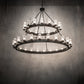 Meyda Lighting Noziroh Ring 72" 40-Light 2-Tier Flat Black Chandelier With Clear Seeded Shade Glass