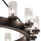 Meyda Lighting Noziroh Ring 72" 40-Light 2-Tier Flat Black Chandelier With Clear Seeded Shade Glass