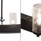 Meyda Lighting Noziroh Ring 72" 40-Light 2-Tier Flat Black Chandelier With Clear Seeded Shade Glass
