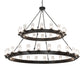 Meyda Lighting Noziroh Ring 72" 40-Light 2-Tier Flat Black Chandelier With Clear Seeded Shade Glass