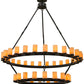 Meyda Lighting Noziroh Ring 84" 46-Light 2-Tier Textured Black Chandelier With Tawnyrock Idalight Shade Glass