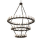 Meyda Lighting Noziroh Ring 84" 60-Light 3-Tier Timeless Bronze Chandelier With Whitestone Idalight Shade