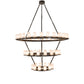 Meyda Lighting Noziroh Ring 84" 60-Light 3-Tier Timeless Bronze Chandelier With Whitestone Idalight Shade