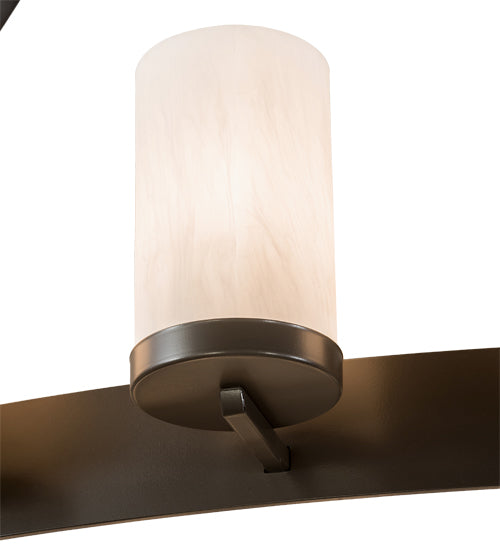 Meyda Lighting Noziroh Ring 84" 60-Light 3-Tier Timeless Bronze Chandelier With Whitestone Idalight Shade