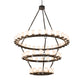 Meyda Lighting Noziroh Ring 84" 60-Light 3-Tier Timeless Bronze Chandelier With Whitestone Idalight Shade