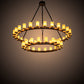 Meyda Lighting Noziroh Ring 85" 46-Light 2-Tier Timeless Bronze Chandelier With Beige Tawnyrock Idalight Shade
