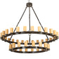 Meyda Lighting Noziroh Ring 85" 46-Light 2-Tier Timeless Bronze Chandelier With Beige Tawnyrock Idalight Shade