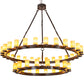 Meyda Lighting Noziroh Ring 85" 46-Light 2-Tier Timeless Bronze Chandelier With Beige Tawnyrock Idalight Shade