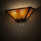 Meyda Lighting Nuevo 16" 2-Light Mahogany Bronze Mission Wall Sconce With Multi-Colored Shade Glass