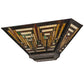 Meyda Lighting Nuevo 16" 2-Light Mahogany Bronze Mission Wall Sconce With Multi-Colored Shade Glass