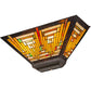 Meyda Lighting Nuevo 16" 2-Light Mahogany Bronze Mission Wall Sconce With Multi-Colored Shade Glass