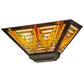 Meyda Lighting Nuevo 16" 2-Light Mahogany Bronze Mission Wall Sconce With Multi-Colored Shade Glass