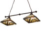 Meyda Lighting Nuevo 44" 2-Light Mahogany Bronze Island Pendant Light With Multi-Colored Shade Glass