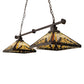 Meyda Lighting Nuevo 44" 2-Light Mahogany Bronze Island Pendant Light With Multi-Colored Shade Glass